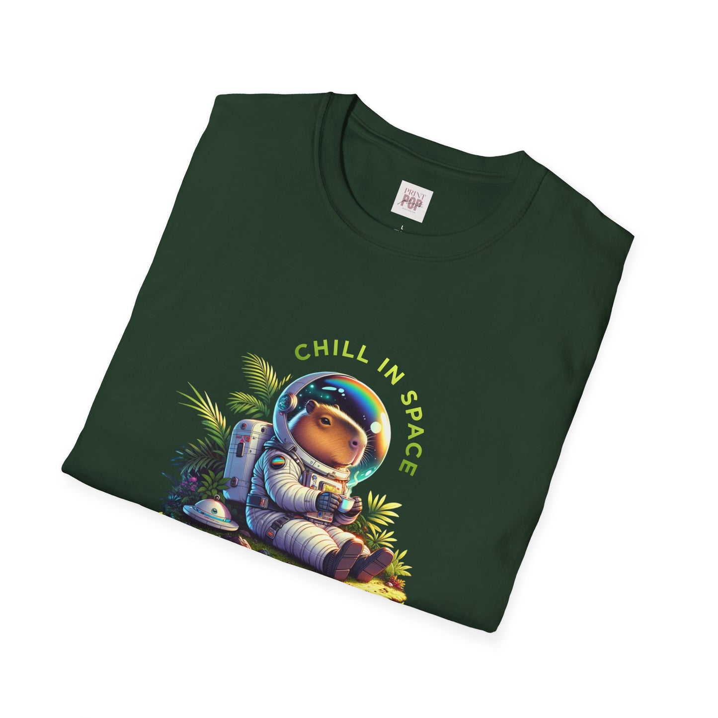 Chill in Space Astronaut T-Shirt - Unisex Softstyle Tee for Cosmic Lovers