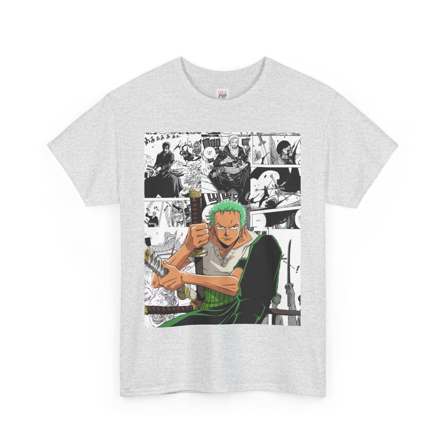 One Piece Zoro Unisex Heavy Cotton Tee - Vibrant and Stylish Design for Otaku Heads