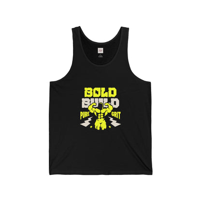 Bold Grit Unisex Jersey Tank - Motivational Workout Shirt