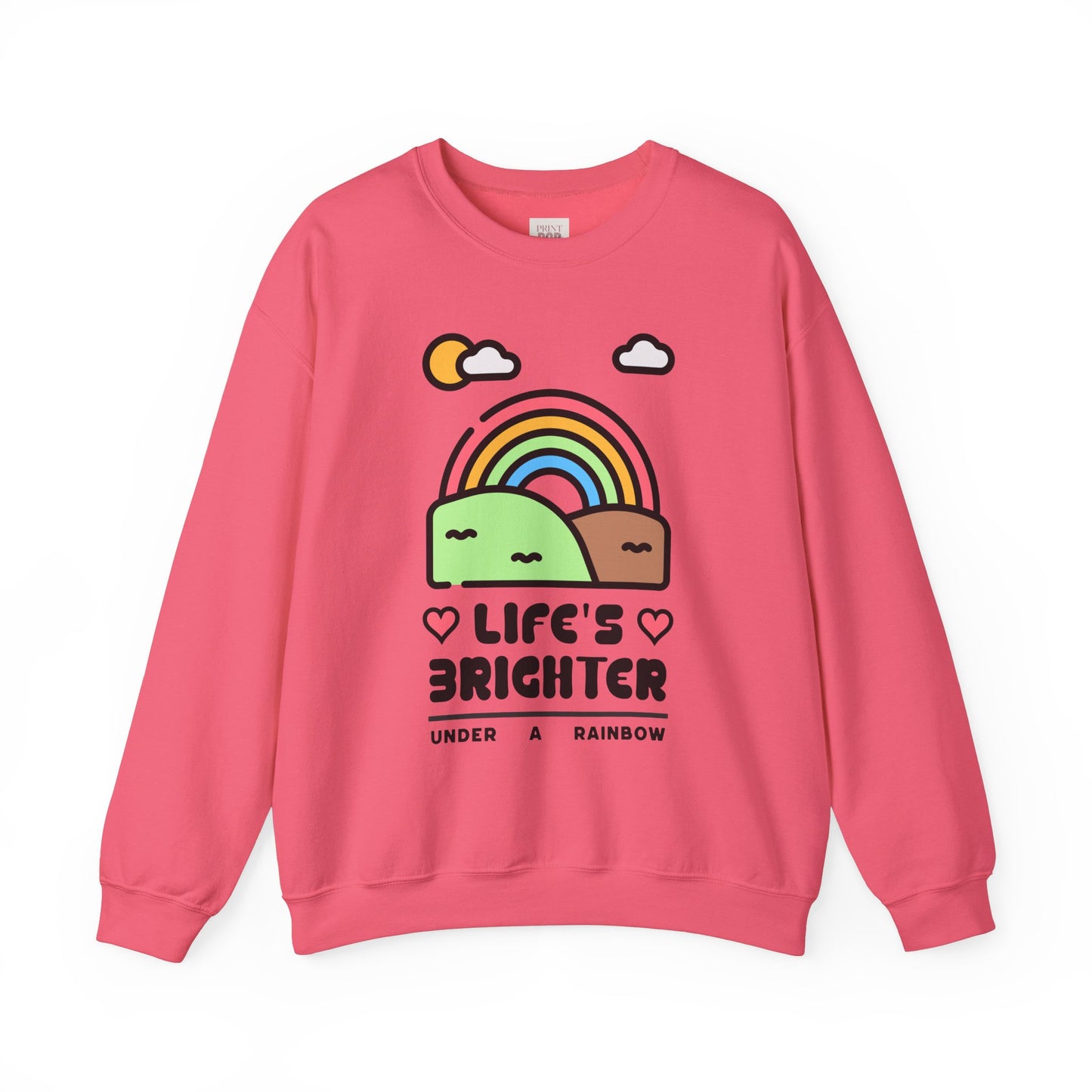 Life's Brighter Rainbow Crewneck Unisex Heavy Blend Premium and Stylish Sweatshirt