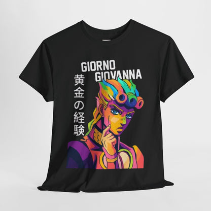 Jojo's Bizarre Adventure Giorno Giovanna Unisex Heavy Cotton Tee - Vibrant and Stylish Design for Otaku Heads