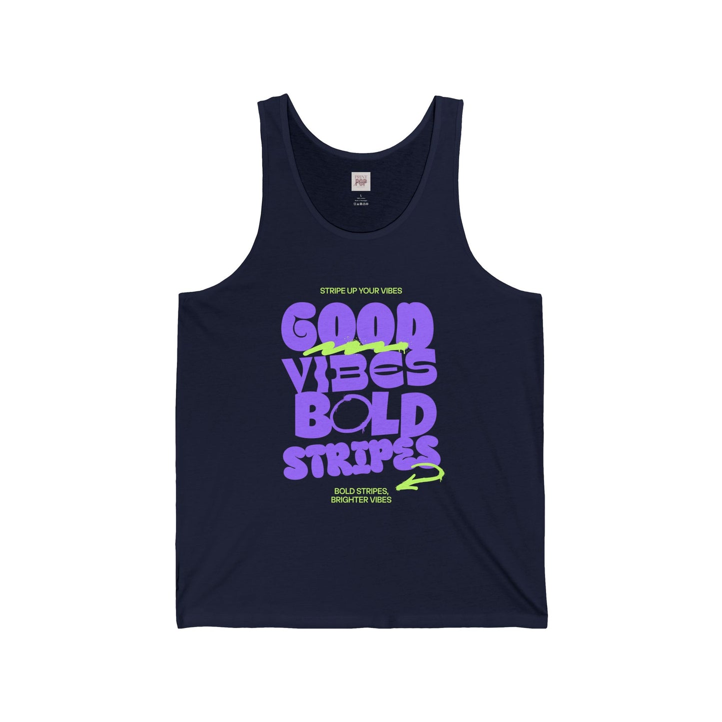 Good Vibes Bold Stripes Unisex Jersey Tank Top