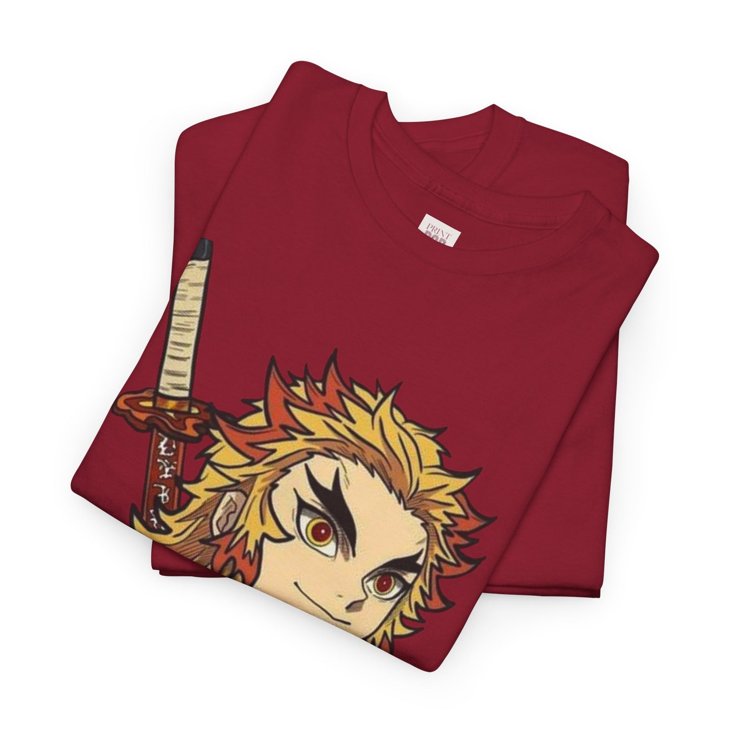 Demon Slayer Kyōjurō Rengoku Unisex Heavy Cotton Tee - Vibrant and Stylish Design for Otaku Heads