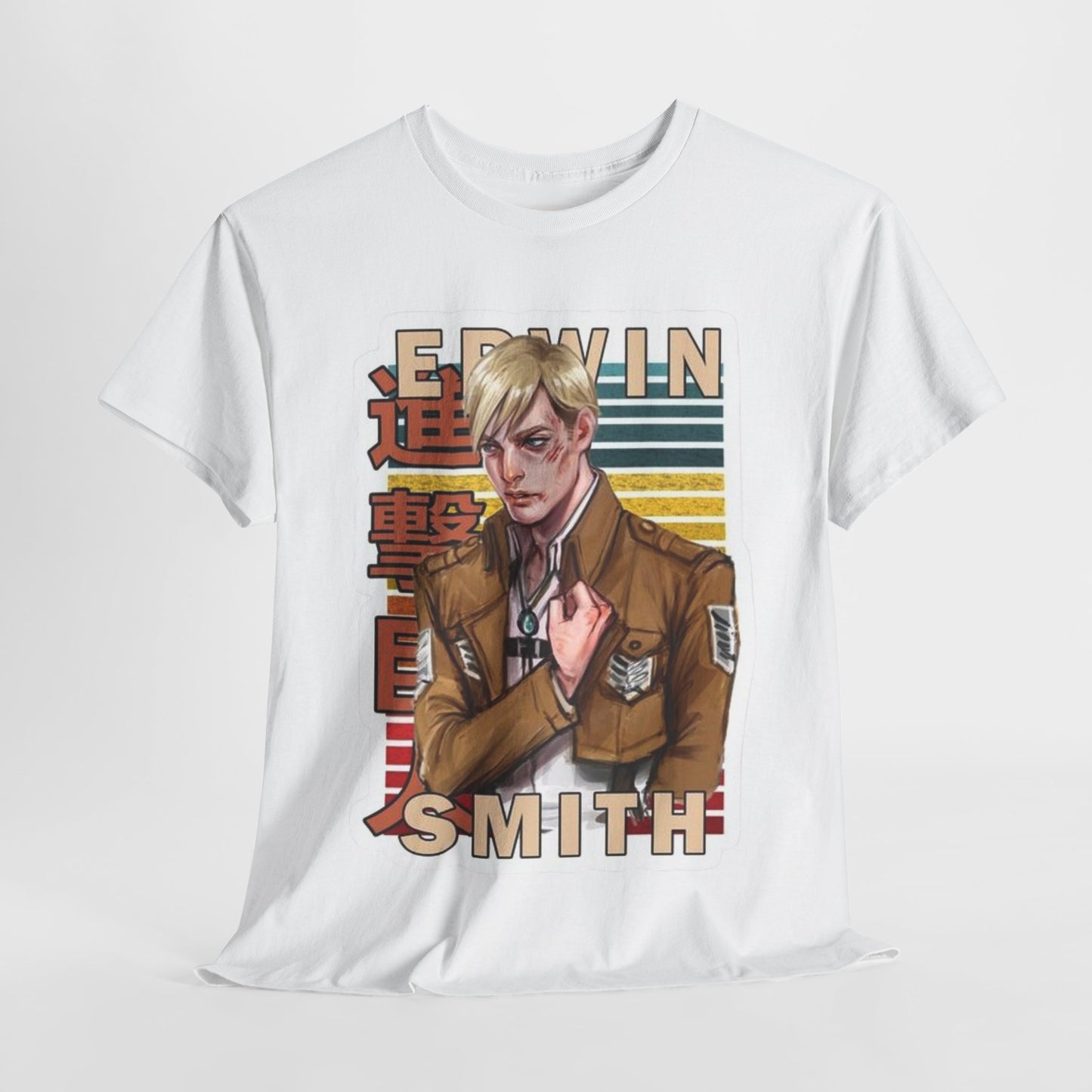 Attack On Titan Erwin Smith Unisex Heavy Cotton Tee - Vibrant and Stylish Design for Otaku Heads