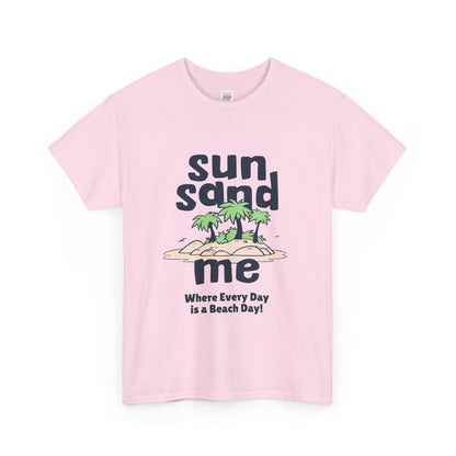 Beach Vibes Unisex Heavy Cotton Tee - "sun sand me" Design