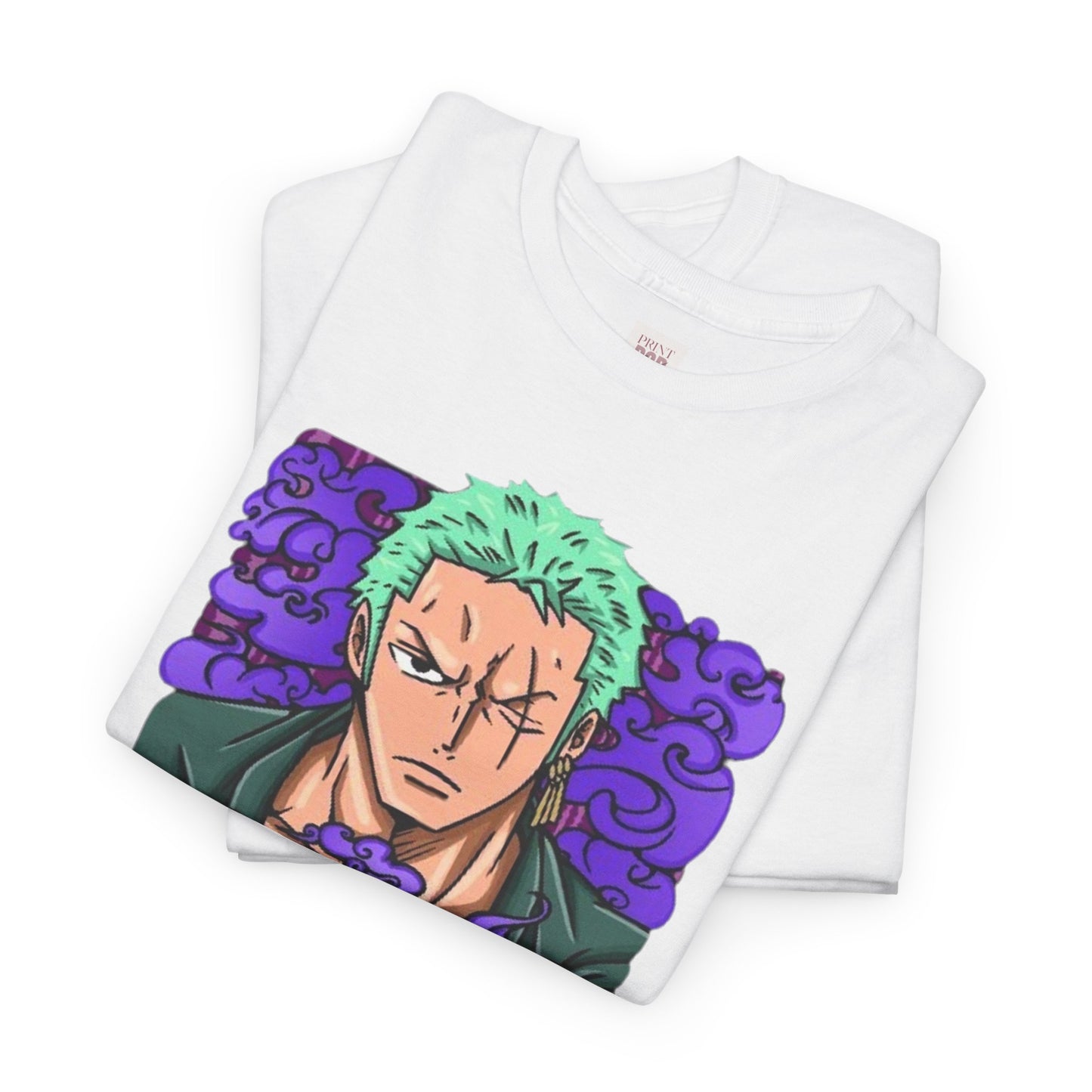 One Piece Zoro Unisex Heavy Cotton Tee - Vibrant and Stylish Design for Otaku Heads