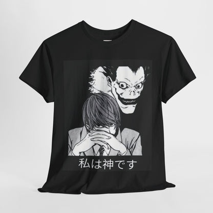 Death Note Light Yagami Unisex Heavy Cotton Tee - Vibrant and Stylish Design for Otaku Heads