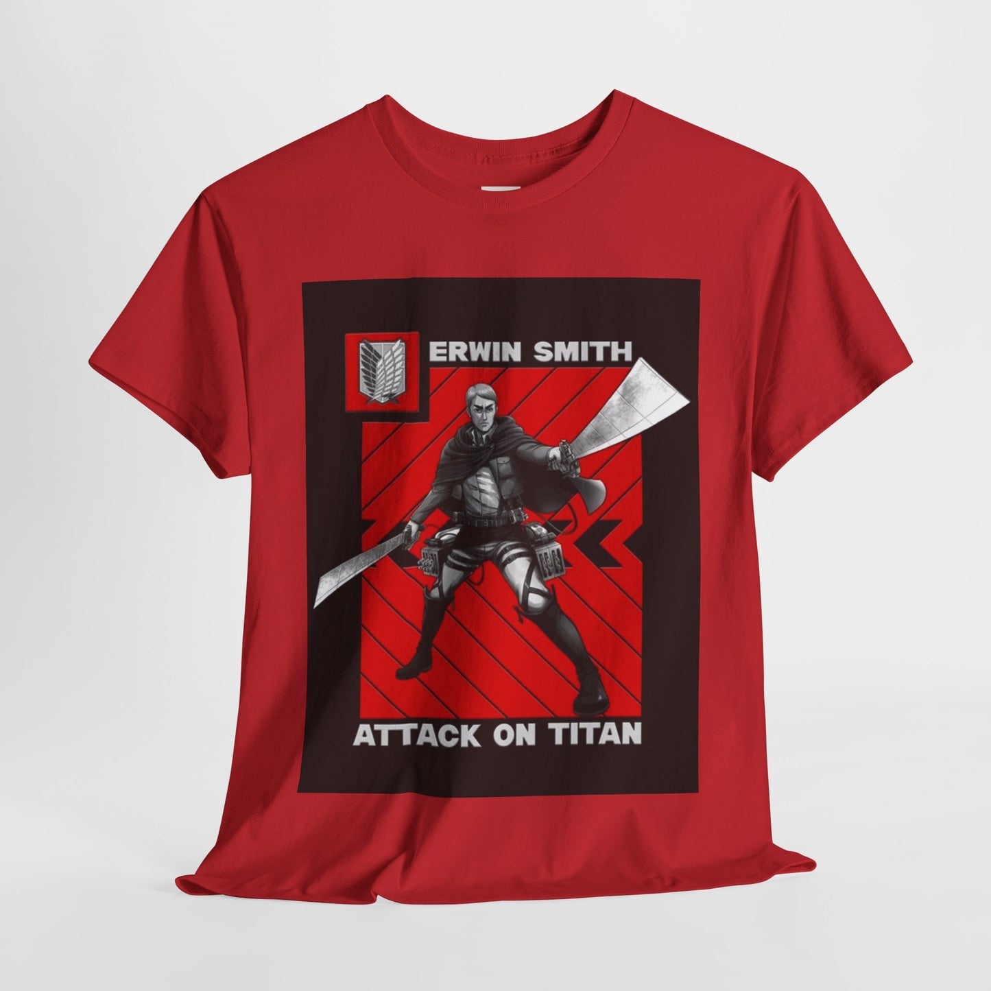 Attack On Titan Erwin Smith Unisex Heavy Cotton Tee - Vibrant and Stylish Design for Otaku Heads