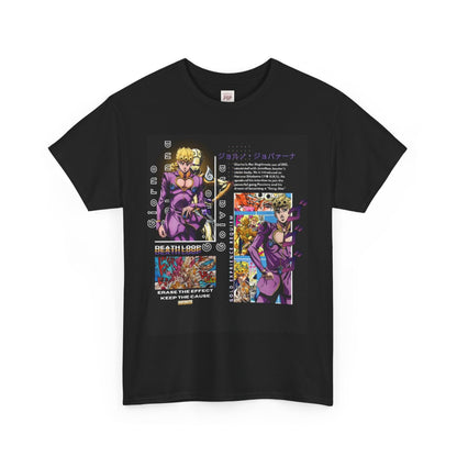 Jojo's Bizarre Adventure Giorno Giovanna Unisex Heavy Cotton Tee - Vibrant and Stylish Design for Otaku Heads