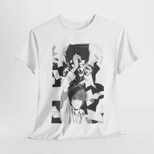 Death Note Light Yagami Unisex Heavy Cotton Tee - Vibrant and Stylish Design for Otaku Heads