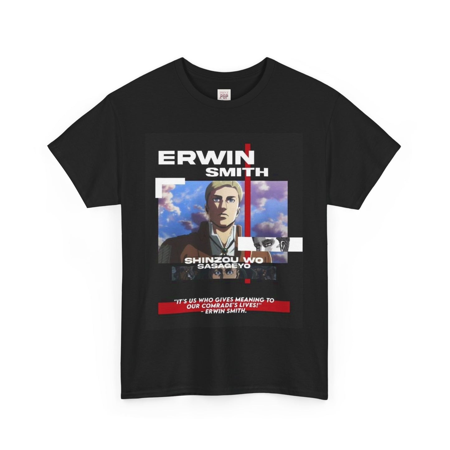 Attack On Titan Erwin Smith Unisex Heavy Cotton Tee - Vibrant and Stylish Design for Otaku Heads