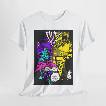 Jojo's Bizarre Adventure Jotaro Kujo Unisex Heavy Cotton Tee - Vibrant and Stylish Design for Otaku Heads