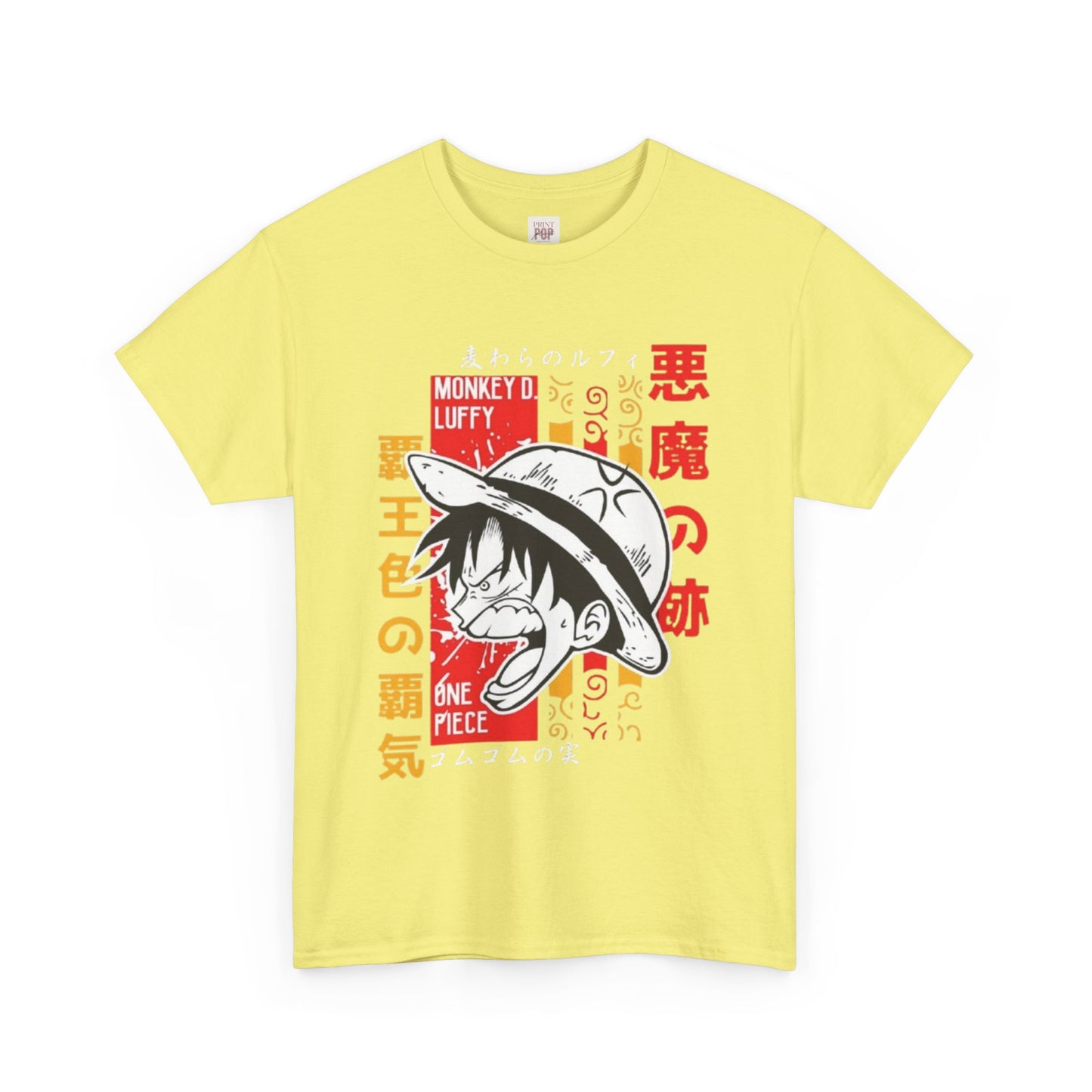 One Piece Luffy Unisex Heavy Cotton Tee - Vibrant and Stylish Design for Otaku Heads