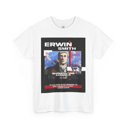 Attack On Titan Erwin Smith Unisex Heavy Cotton Tee - Vibrant and Stylish Design for Otaku Heads