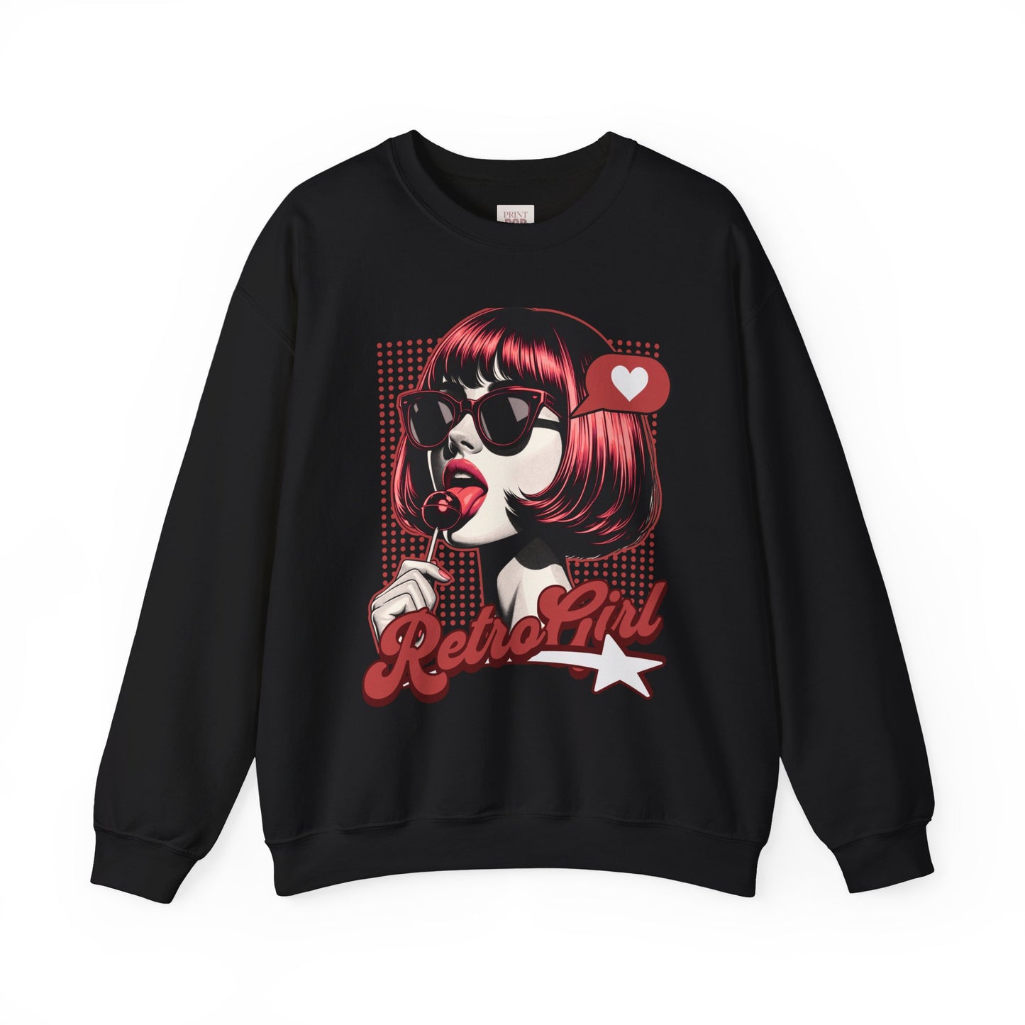 Retro Girl Graphic Unisex Heavy Blend Premium, Stylish and Comfortable Sweatshirt