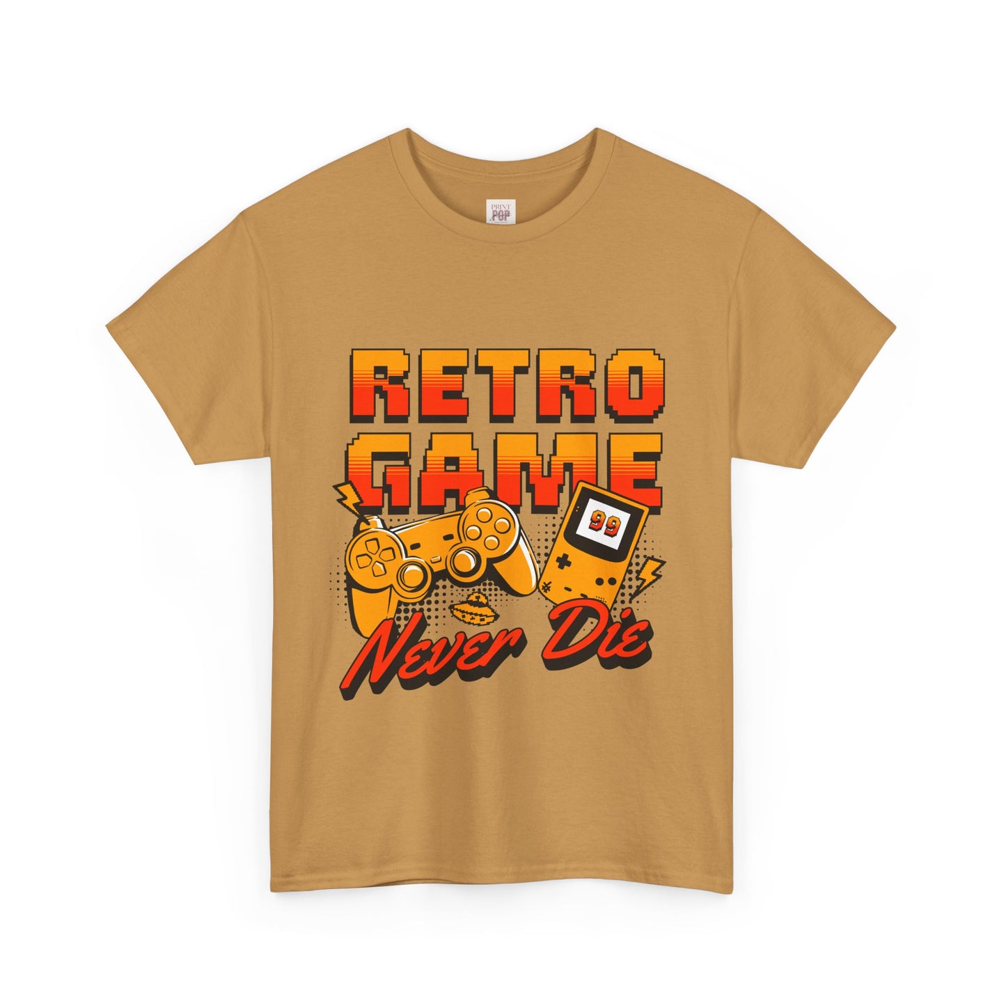 Retro Game Never Die Unisex Heavy Cotton Tee - Perfect for Gamers