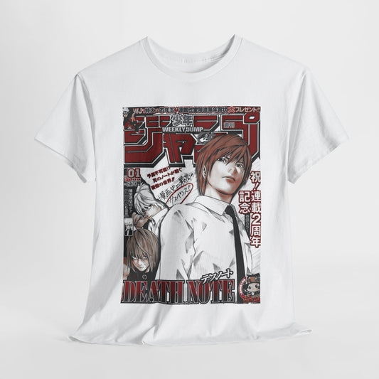 Death Note Light Yagami Unisex Heavy Cotton Tee - Vibrant and Stylish Design for Otaku Heads