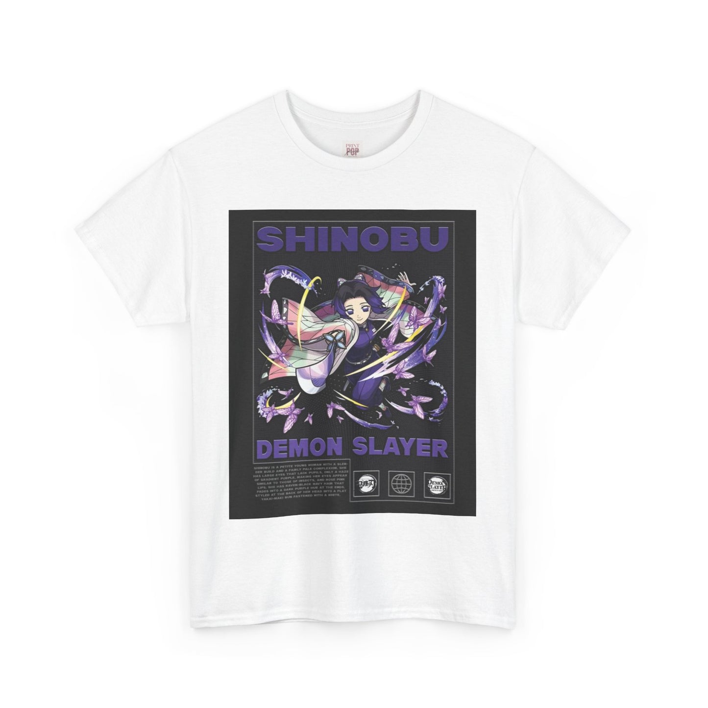 Demon Slayer Kocho Shinobu Unisex Heavy Cotton Tee - Vibrant and Stylish Design for Otaku Heads