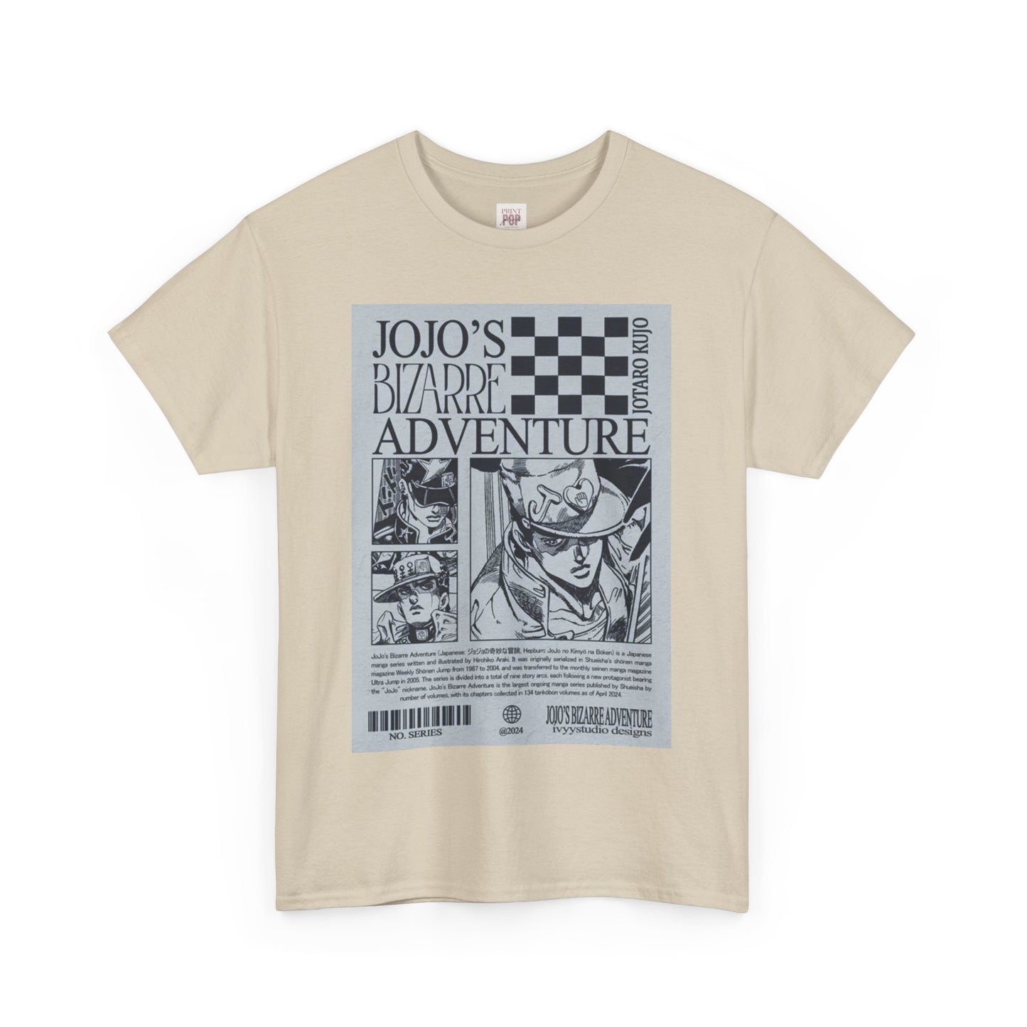 Jojo's Bizarre Adventure Unisex Heavy Cotton Tee - Vibrant and Stylish Design for Otaku Heads