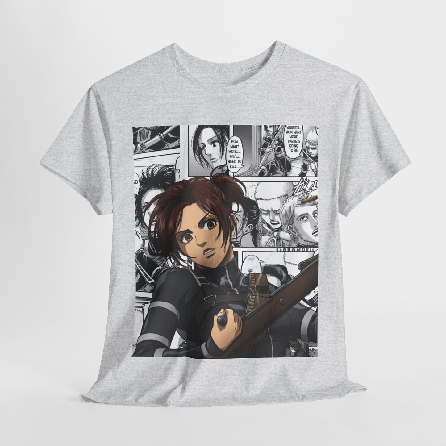 Anime-Inspired Unisex Heavy Cotton Tee - Graphic Comic Design