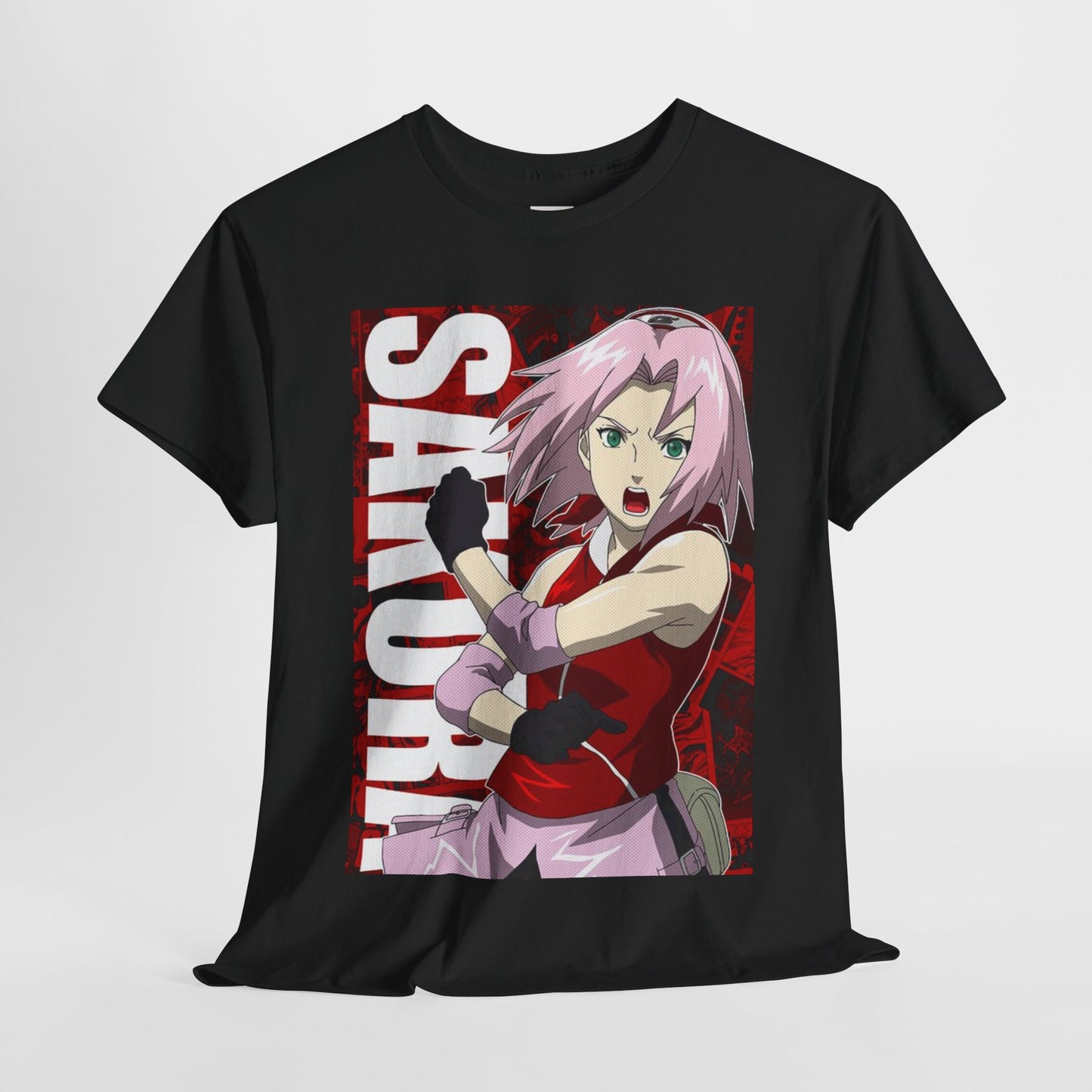 Naruto Shippuden Sakura Unisex Heavy Cotton Tee - Vibrant and Stylish Design for Otaku Heads