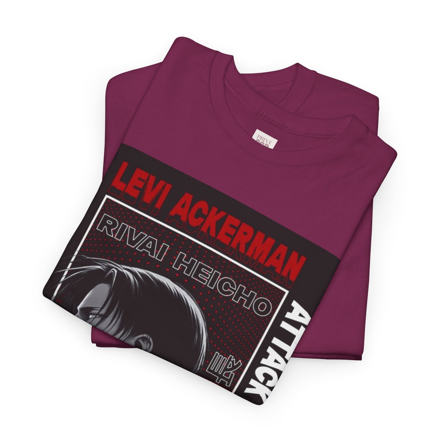 Attack On Titan Levi Ackerman Unisex Heavy Cotton Tee - Vibrant and Stylish Design for Otaku Heads