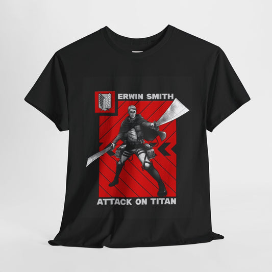 Attack On Titan Erwin Smith Unisex Heavy Cotton Tee - Vibrant and Stylish Design for Otaku Heads