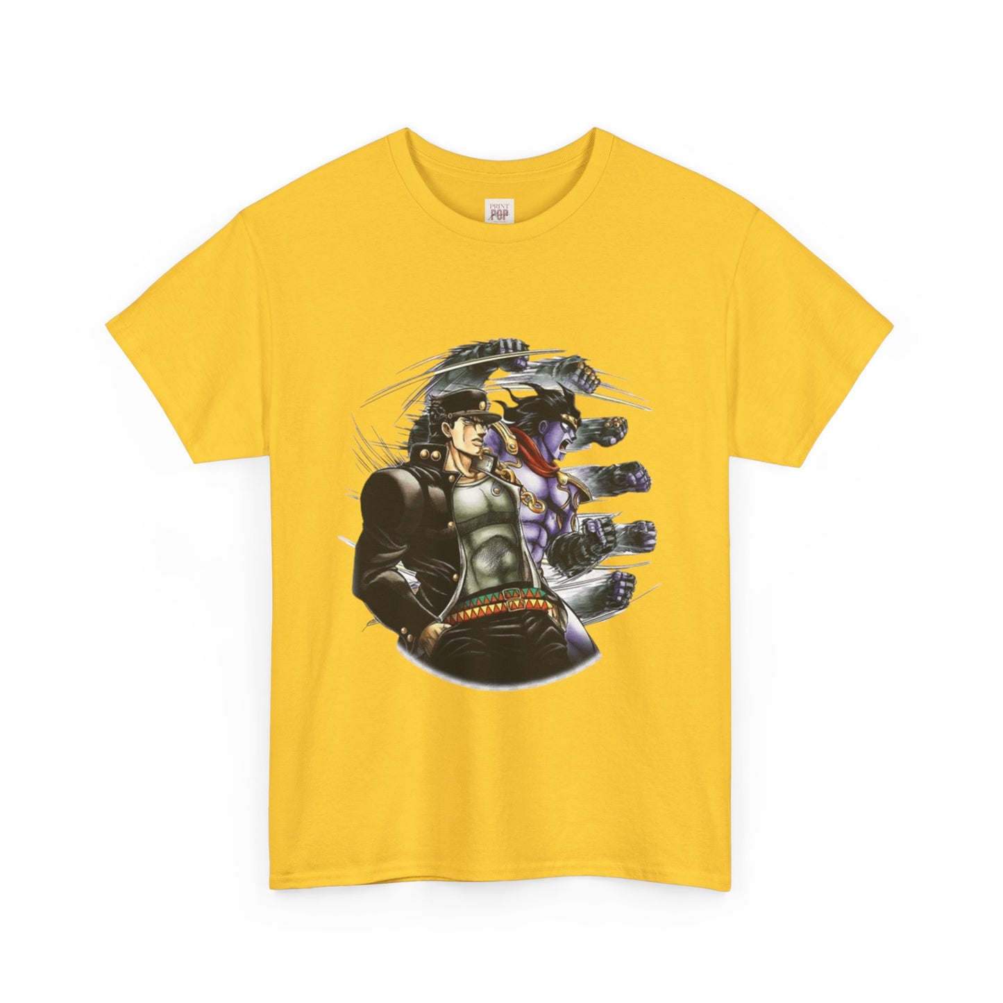 Jojo's Bizarre Adventure Jotaro Kujo Unisex Heavy Cotton Tee - Vibrant and Stylish Design for Otaku Heads