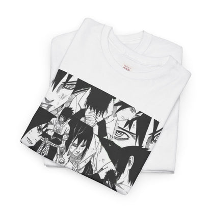 Naruto Shippuden Uchiha Sasuke Unisex Heavy Cotton Tee - Vibrant and Stylish Design for Otaku Heads