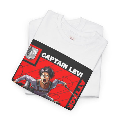 Attack On Titan Levi Ackerman Unisex Heavy Cotton Tee - Vibrant and Stylish Design for Otaku Heads