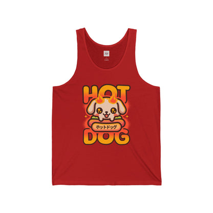 Fun Hot Dog Graphic Unisex Jersey Tank - Perfect for Comfortable Casual Outings