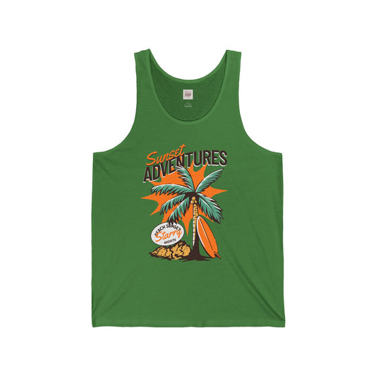 Sunset Adventures Unisex Jersey Tank - Perfect for Beach Days and Summer Fun