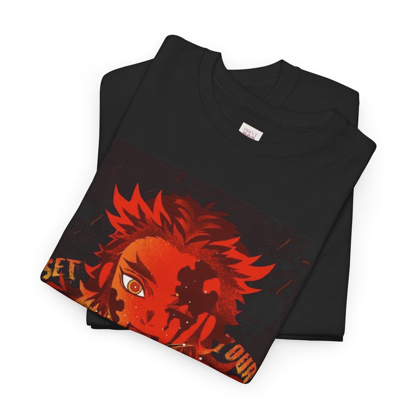 Demon Slayer Kyōjurō Rengoku Unisex Heavy Cotton Tee - Vibrant and Stylish Design for Otaku Heads