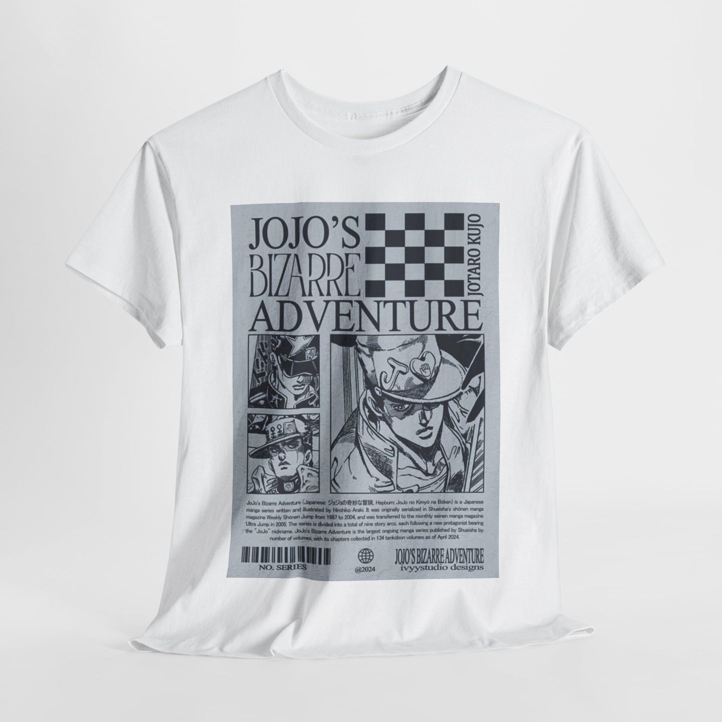 Jojo's Bizarre Adventure Unisex Heavy Cotton Tee - Vibrant and Stylish Design for Otaku Heads