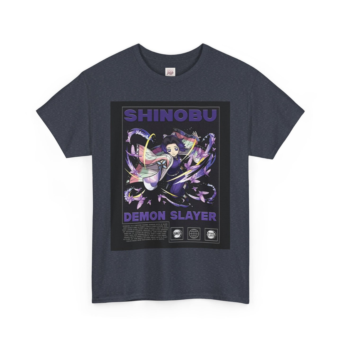 Demon Slayer Kocho Shinobu Unisex Heavy Cotton Tee - Vibrant and Stylish Design for Otaku Heads