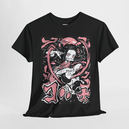 Demon Slayer Nezuko Kamado Unisex Heavy Cotton Tee - Vibrant and Stylish Design for Otaku Heads