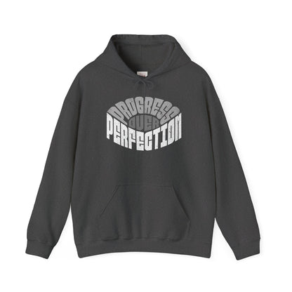 Progress Over Perfection Quoted Unisex Heavy Blend Hoodie - Comfortable and Stylish