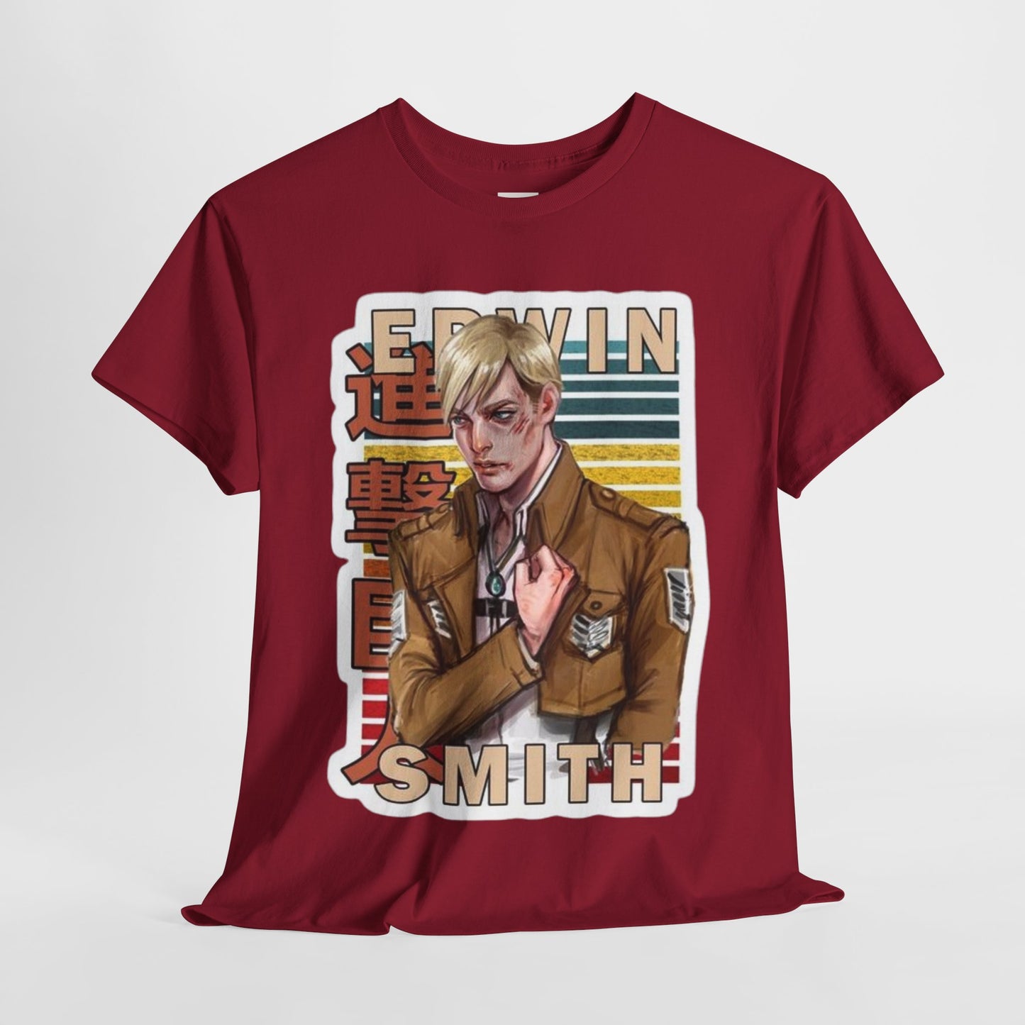 Attack On Titan Erwin Smith Unisex Heavy Cotton Tee - Vibrant and Stylish Design for Otaku Heads