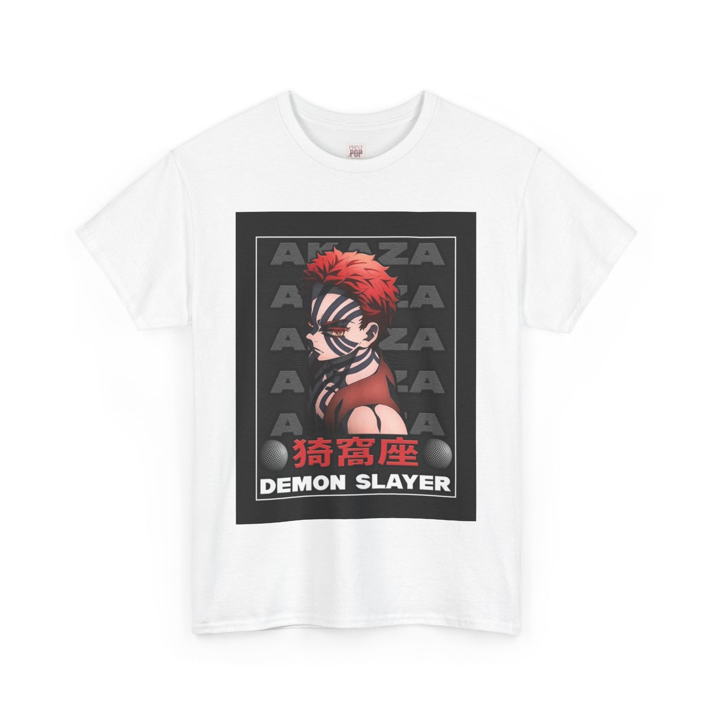 Demon Slayer Akaza Unisex Heavy Cotton Tee - Vibrant and Stylish Design for Otaku Heads