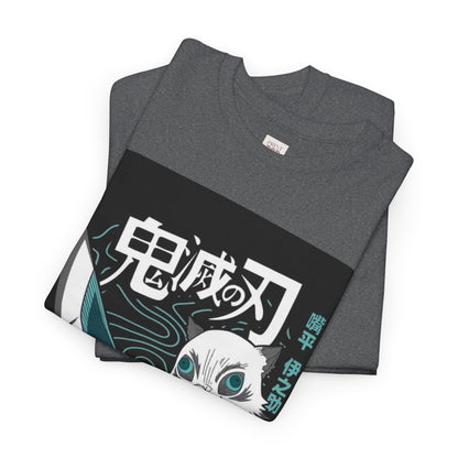 Demon Slayer Inosuke Hashibira Unisex Heavy Cotton Tee - Vibrant and Stylish Design for Otaku Heads