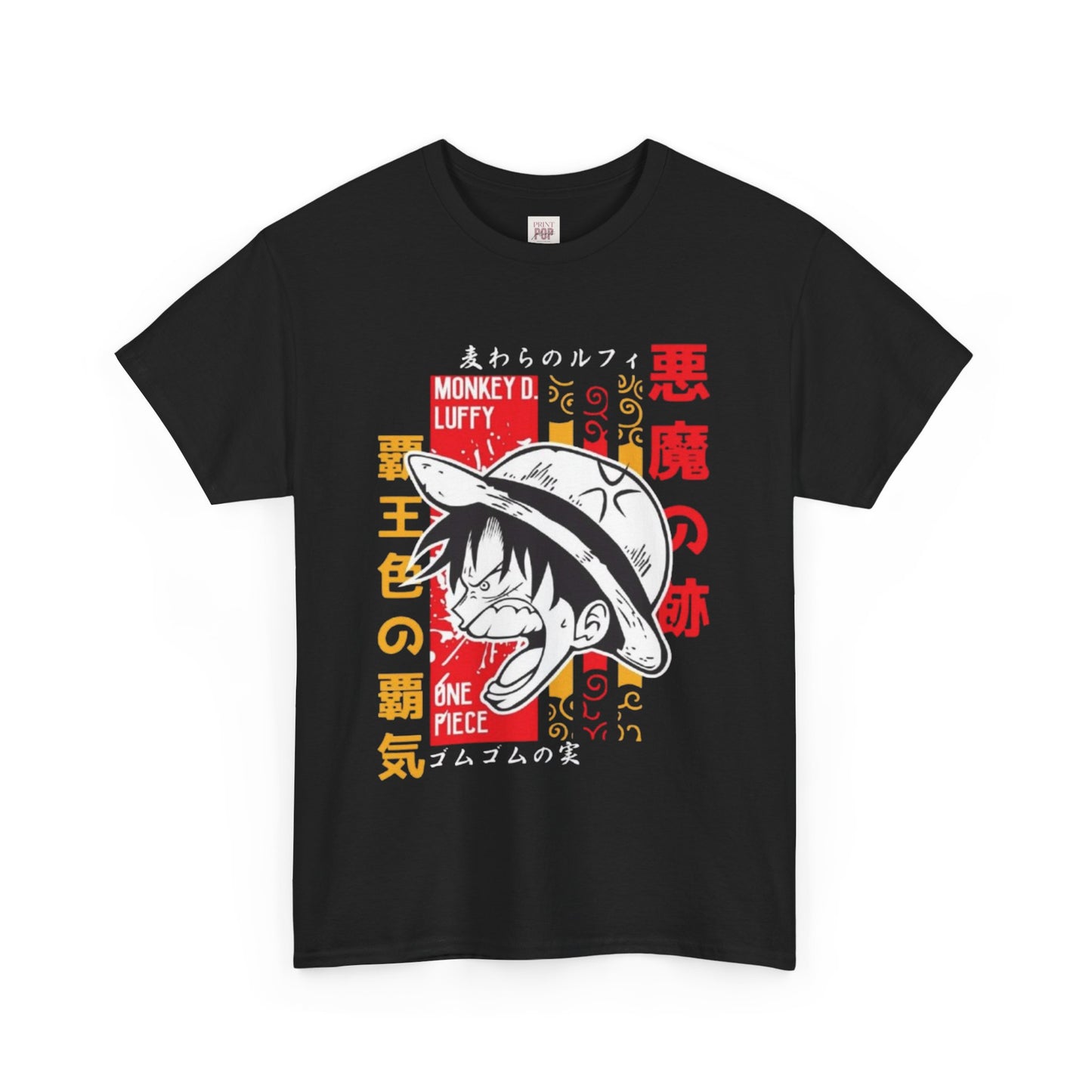 One Piece Luffy Unisex Heavy Cotton Tee - Vibrant and Stylish Design for Otaku Heads