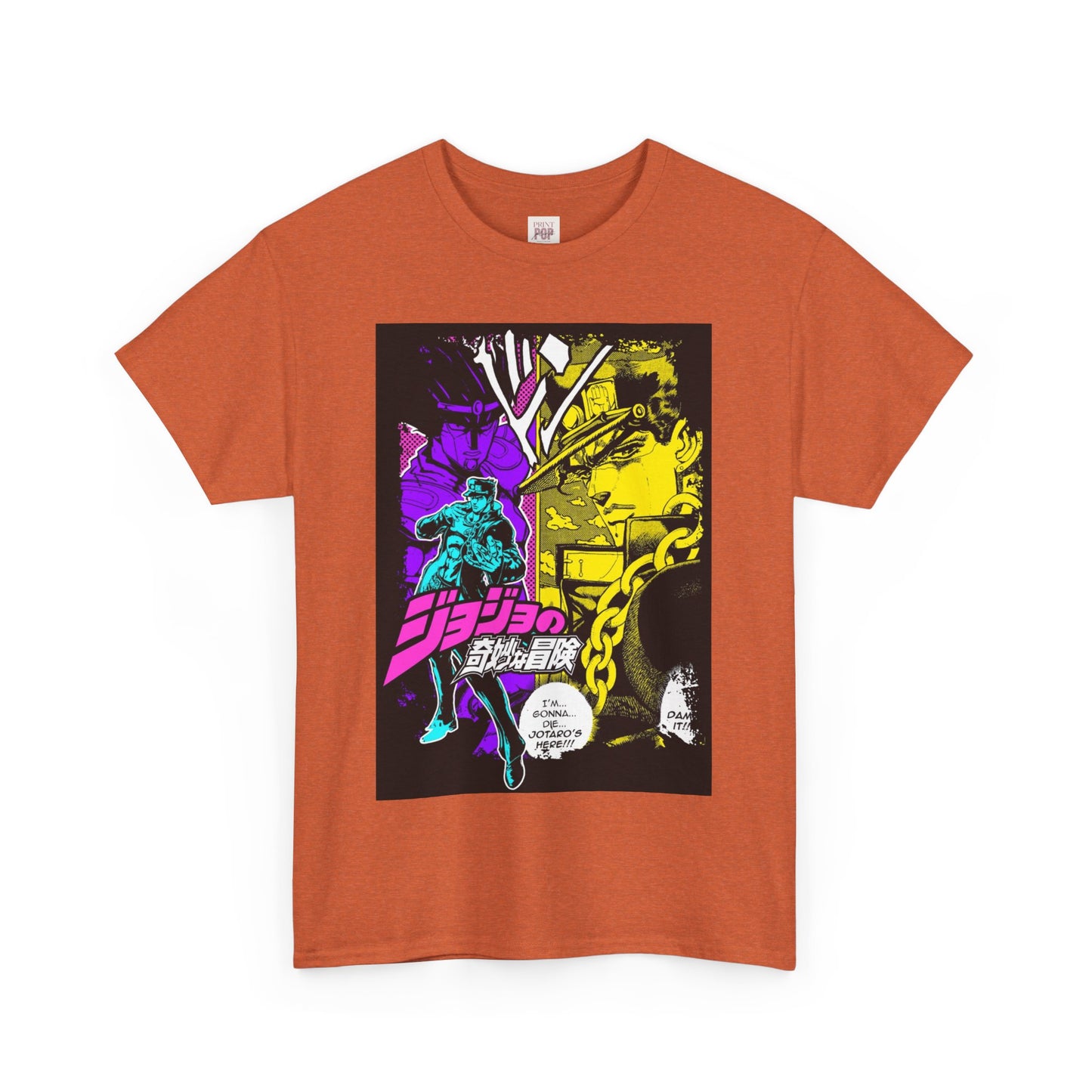 Jojo's Bizarre Adventure Jotaro Kujo Unisex Heavy Cotton Tee - Vibrant and Stylish Design for Otaku Heads