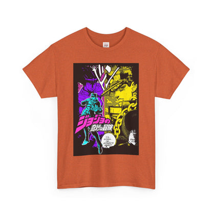 Jojo's Bizarre Adventure Jotaro Kujo Unisex Heavy Cotton Tee - Vibrant and Stylish Design for Otaku Heads