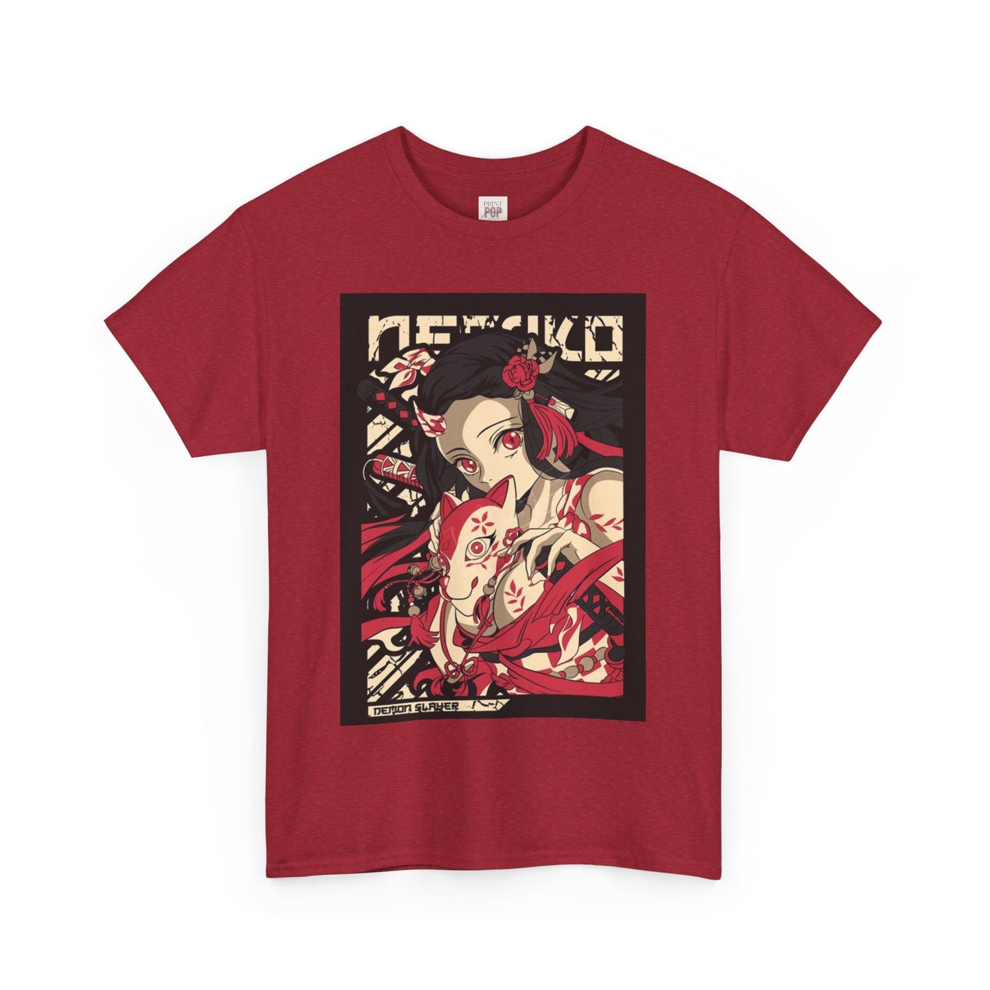 Demon Slayer Nezuko Kamado Unisex Heavy Cotton Tee - Vibrant and Stylish Design for Otaku Heads