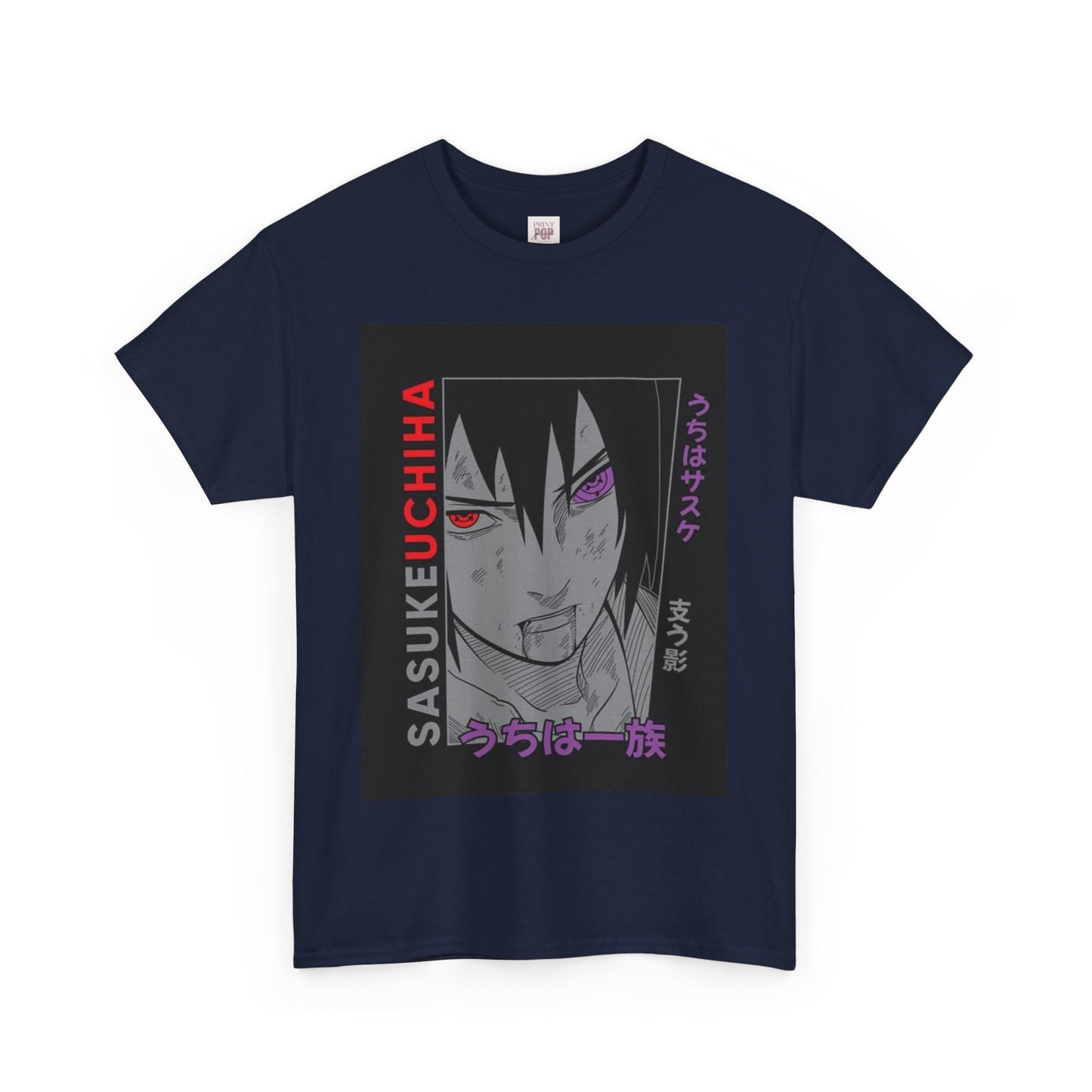 Naruto Shippuden Uchiha Sasuke Unisex Heavy Cotton Tee - Vibrant and Stylish Design for Otaku Heads