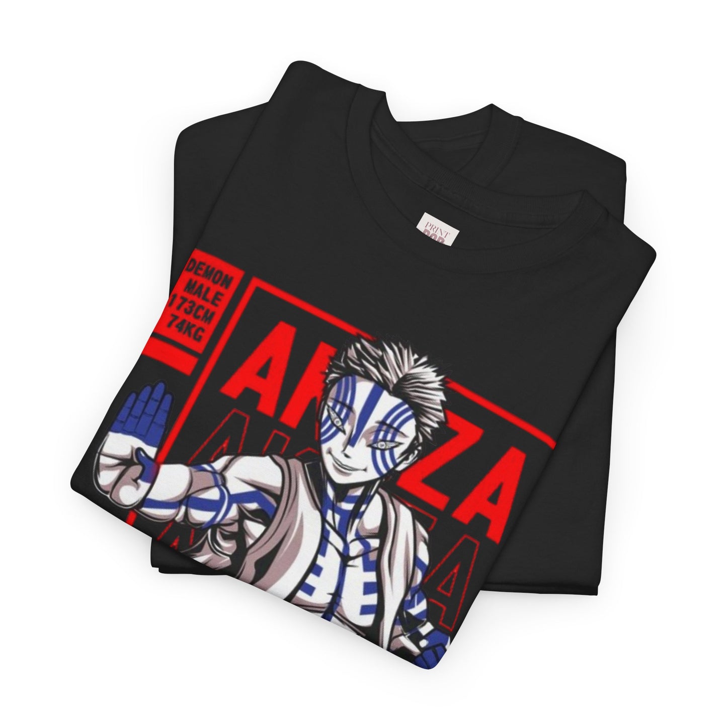 Demon Slayer Akaza Unisex Heavy Cotton Tee - Vibrant and Stylish Design for Otaku Heads