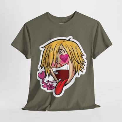 One Piece Sanji Unisex Heavy Cotton Tee - Vibrant and Stylish Design for Otaku Heads