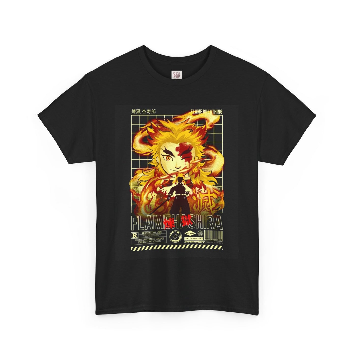 Demon Slayer Kyōjurō Rengoku Unisex Heavy Cotton Tee - Vibrant and Stylish Design for Otaku Heads