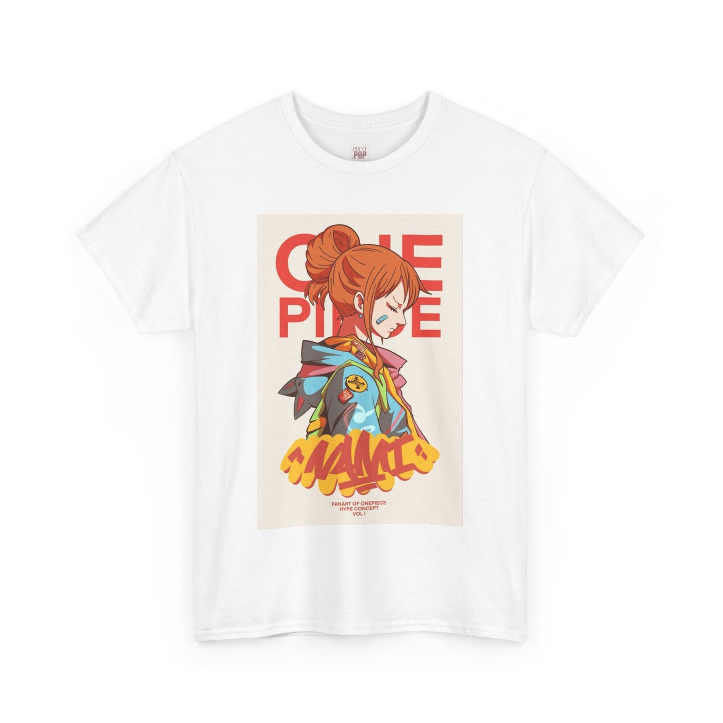 One Piece Nami Unisex Heavy Cotton Tee - Vibrant and Stylish Design for Otaku Heads