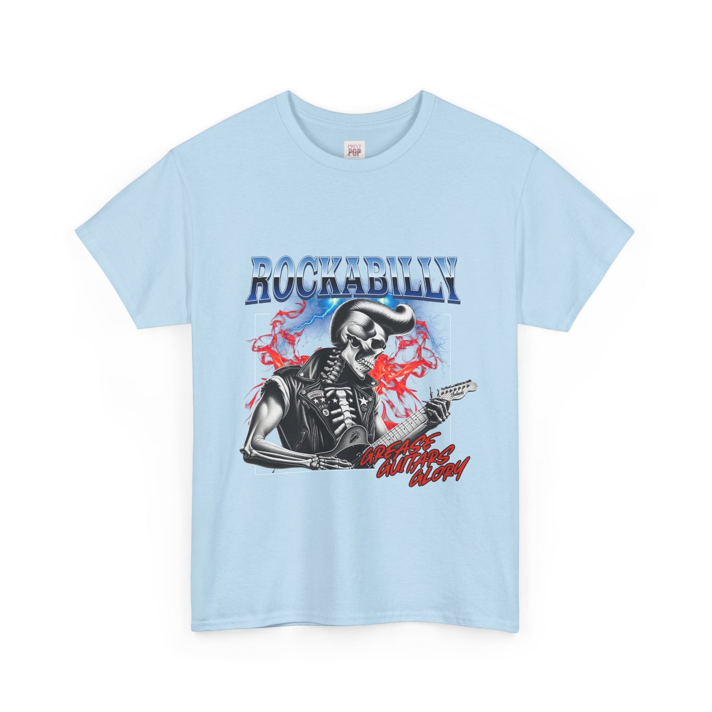 Rockabilly Skull Graphic Premium and Stylish Unisex Heavy Cotton T-Shirt